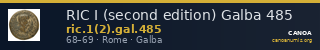 RIC I (second edition) Galba 485 — CANOA