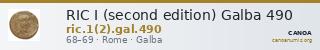 RIC I (second edition) Galba 490 — CANOA