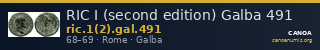 RIC I (second edition) Galba 491 — CANOA