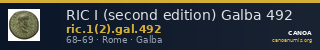 RIC I (second edition) Galba 492 — CANOA