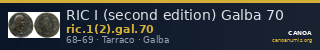 RIC I (second edition) Galba 70 — CANOA