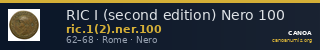 RIC I (second edition) Nero 100 — CANOA