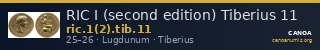 RIC I (second edition) Tiberius 11 — CANOA