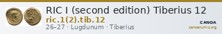 RIC I (second edition) Tiberius 12 — CANOA