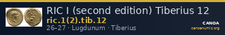 RIC I (second edition) Tiberius 12 — CANOA