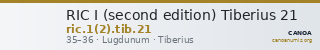 RIC I (second edition) Tiberius 21 — CANOA