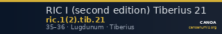 RIC I (second edition) Tiberius 21 — CANOA