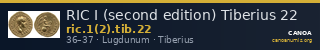 RIC I (second edition) Tiberius 22 — CANOA