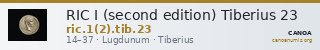 RIC I (second edition) Tiberius 23 — CANOA