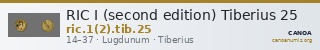 RIC I (second edition) Tiberius 25 — CANOA