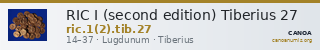 RIC I (second edition) Tiberius 27 — CANOA