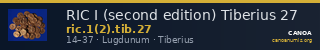 RIC I (second edition) Tiberius 27 — CANOA