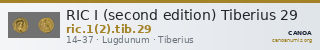 RIC I (second edition) Tiberius 29 — CANOA