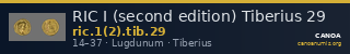 RIC I (second edition) Tiberius 29 — CANOA