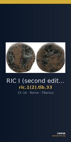 RIC I (second edition) Tiberius 33 — CANOA