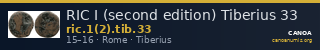 RIC I (second edition) Tiberius 33 — CANOA