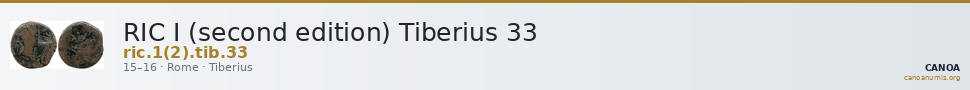 RIC I (second edition) Tiberius 33 — CANOA