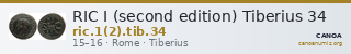 RIC I (second edition) Tiberius 34 — CANOA
