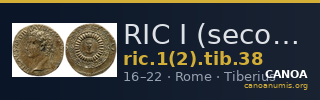 RIC I (second edition) Tiberius 38 — CANOA