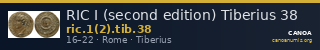 RIC I (second edition) Tiberius 38 — CANOA