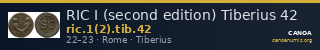 RIC I (second edition) Tiberius 42 — CANOA