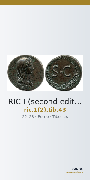 RIC I (second edition) Tiberius 43 — CANOA