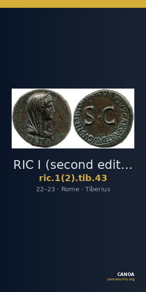 RIC I (second edition) Tiberius 43 — CANOA