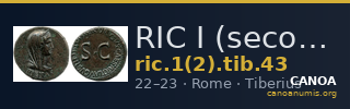 RIC I (second edition) Tiberius 43 — CANOA