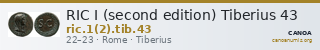 RIC I (second edition) Tiberius 43 — CANOA