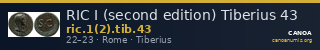 RIC I (second edition) Tiberius 43 — CANOA