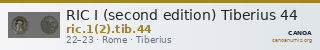 RIC I (second edition) Tiberius 44 — CANOA
