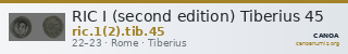 RIC I (second edition) Tiberius 45 — CANOA