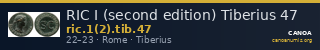 RIC I (second edition) Tiberius 47 — CANOA