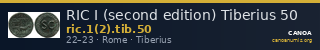 RIC I (second edition) Tiberius 50 — CANOA