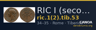 RIC I (second edition) Tiberius 53 — CANOA