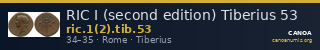 RIC I (second edition) Tiberius 53 — CANOA