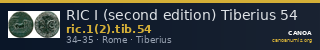 RIC I (second edition) Tiberius 54 — CANOA