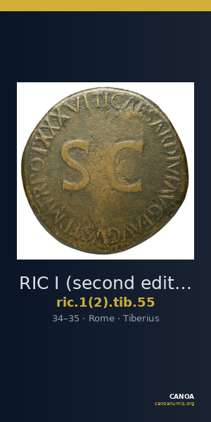 RIC I (second edition) Tiberius 55 — CANOA
