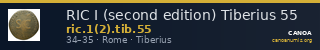 RIC I (second edition) Tiberius 55 — CANOA