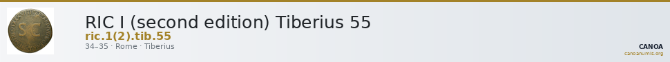 RIC I (second edition) Tiberius 55 — CANOA
