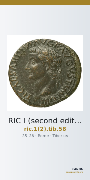 RIC I (second edition) Tiberius 58 — CANOA