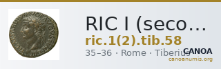 RIC I (second edition) Tiberius 58 — CANOA