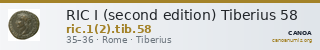 RIC I (second edition) Tiberius 58 — CANOA