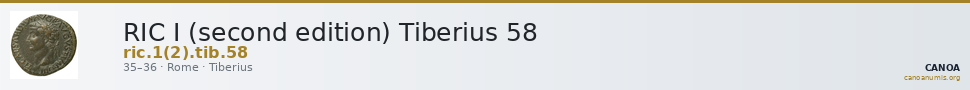 RIC I (second edition) Tiberius 58 — CANOA