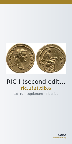RIC I (second edition) Tiberius 6 — CANOA