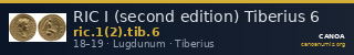 RIC I (second edition) Tiberius 6 — CANOA