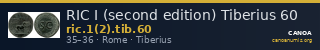 RIC I (second edition) Tiberius 60 — CANOA