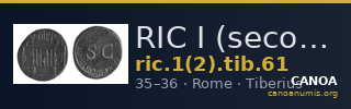 RIC I (second edition) Tiberius 61 — CANOA