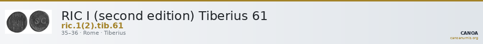 RIC I (second edition) Tiberius 61 — CANOA
