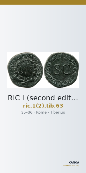 RIC I (second edition) Tiberius 63 — CANOA